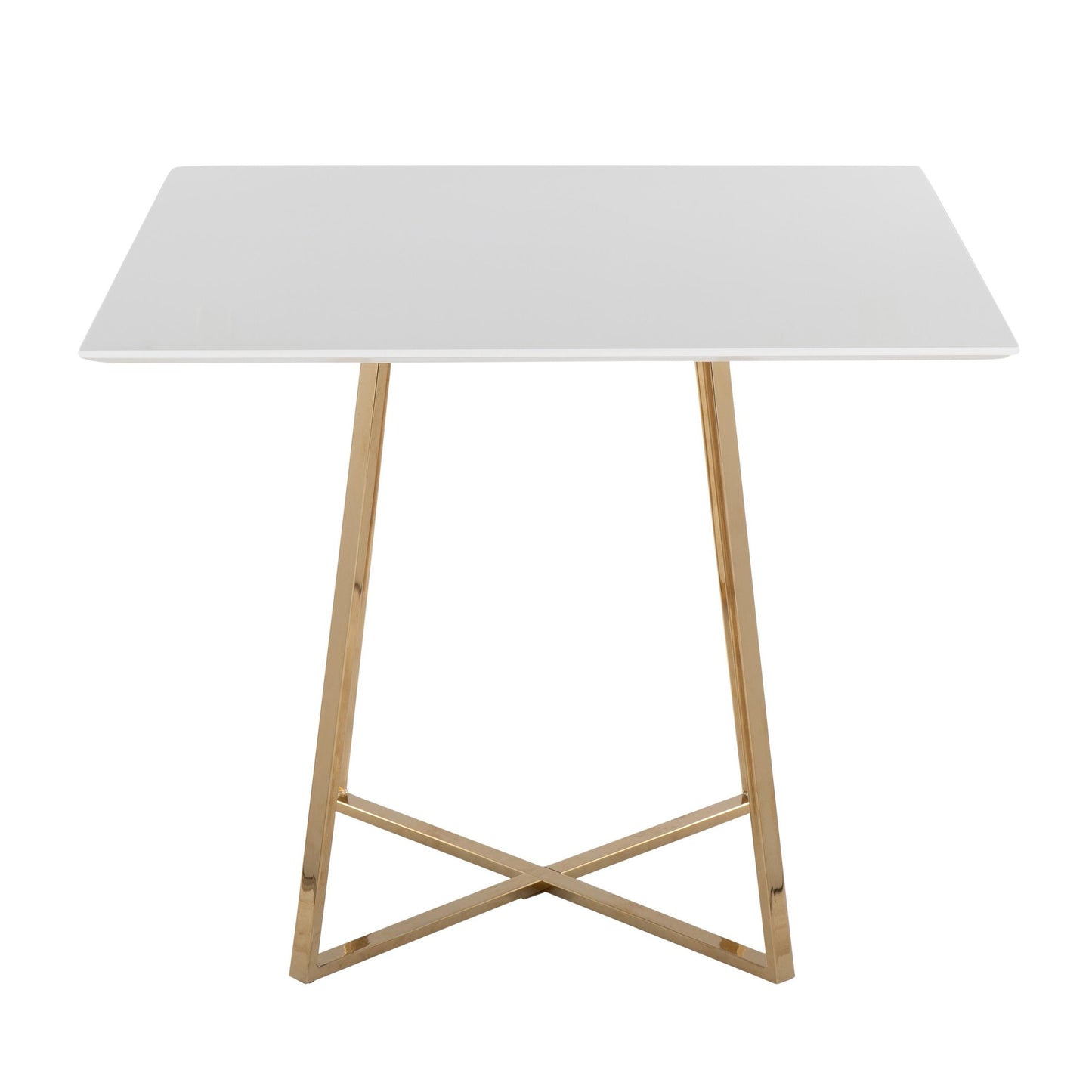 Cosmo Contemporary/glam Square Dining Table with Gold Metal Legs and White Wood Top By LumiSource | Dining Tables | Modishstore - 5
