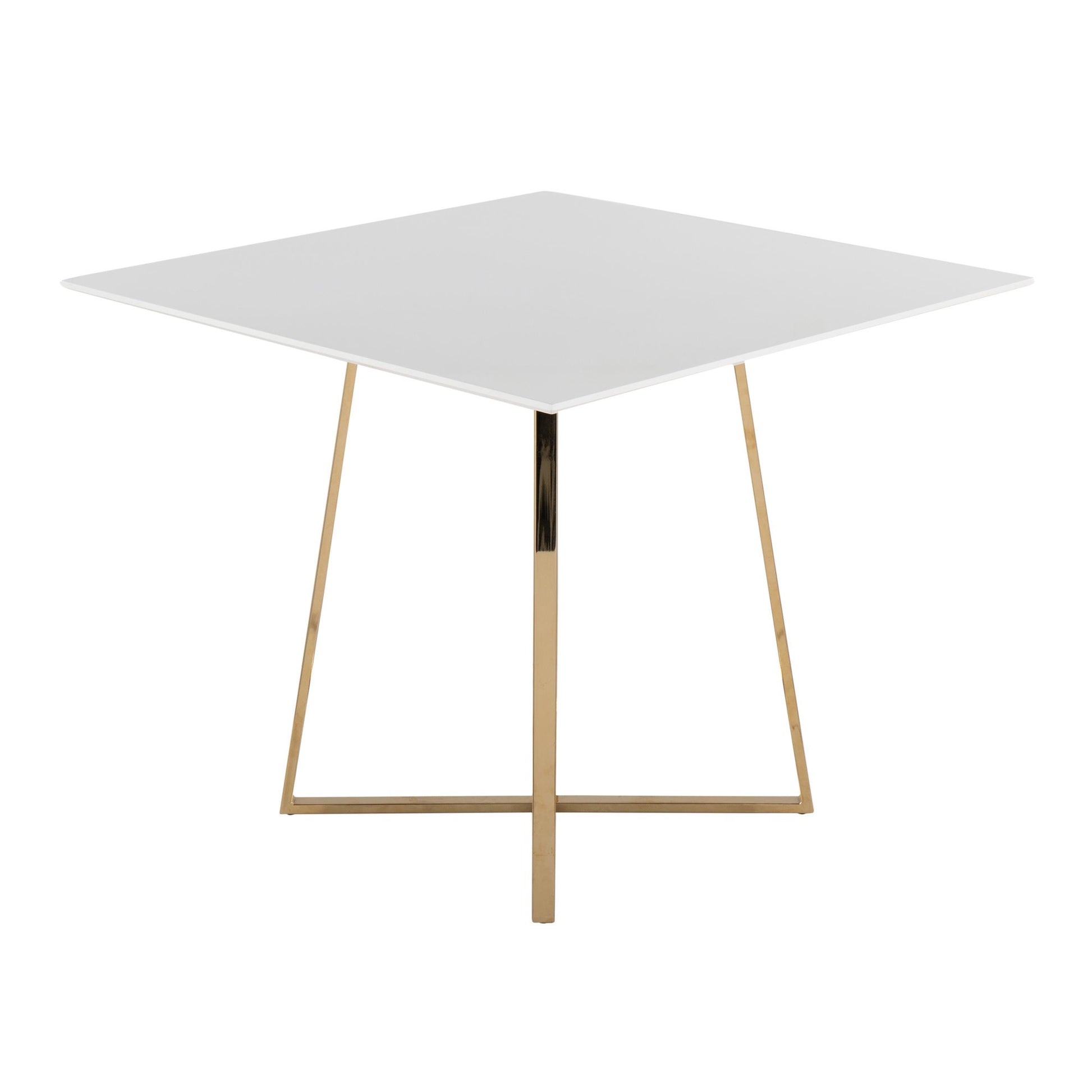 Cosmo Contemporary/glam Square Dining Table with Gold Metal Legs and White Wood Top By LumiSource | Dining Tables | Modishstore - 3