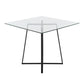 Cosmo Contemporary Square Dining Table with Black Metal Legs and Clear Glass Top By LumiSource | Dining Tables | Modishstore - 3