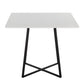 Cosmo Contemporary Square Dining Table with Black Metal Legs and White Wood Top By LumiSource | Dining Tables | Modishstore - 5