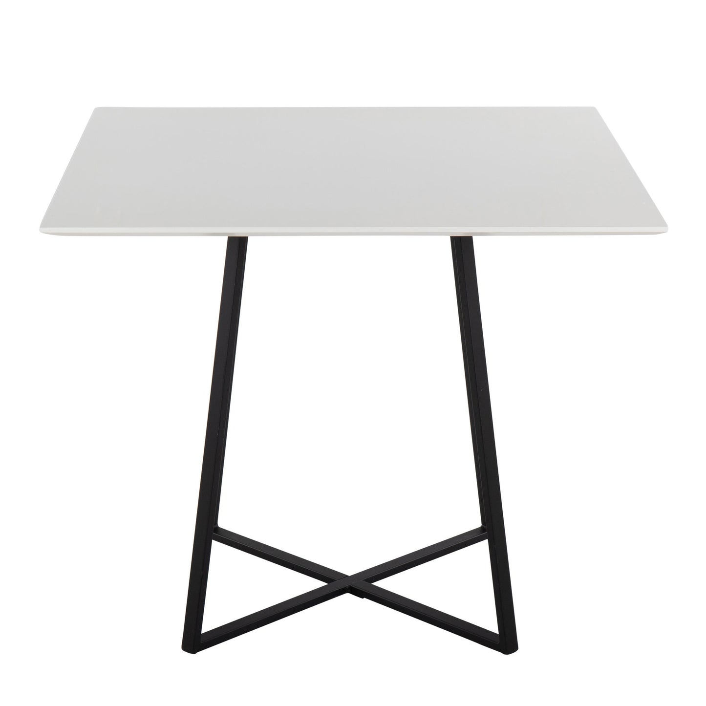 Cosmo Contemporary Square Dining Table with Black Metal Legs and White Wood Top By LumiSource | Dining Tables | Modishstore - 5