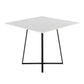 Cosmo Contemporary Square Dining Table with Black Metal Legs and White Wood Top By LumiSource | Dining Tables | Modishstore - 3