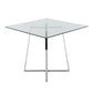 Cosmo Contemporary Square Dining Table with Chrome Metal Legs and Clear Glass Top By LumiSource | Dining Tables | Modishstore - 3