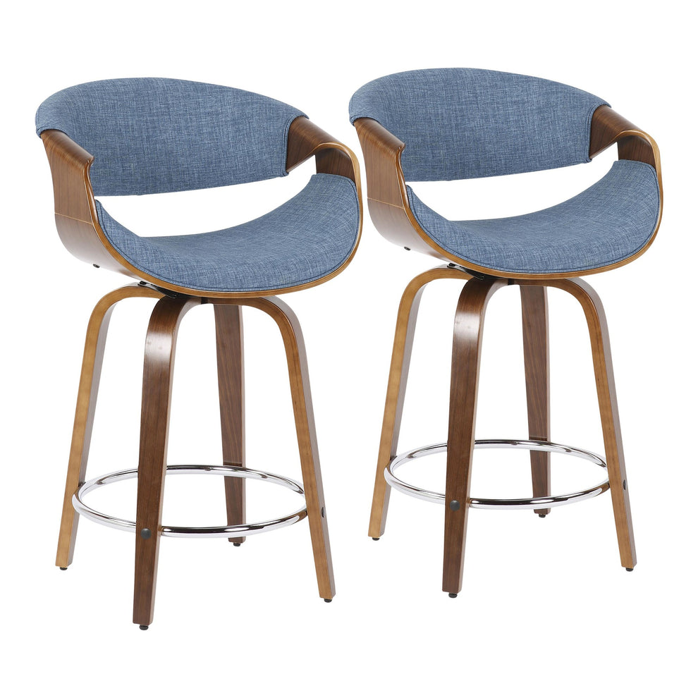 LumiSource Curvini 24'' Counter Stool - Set of 2-5