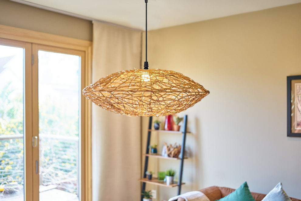 Rattan Mars Oval Chandelier By Artisan Living | ModishStore | Chandeliers