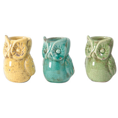 A&B Home Vale Owl Tealight Candle Holder - 3Pc/Box - Set Of 4 | Candle Holders | Modishstore