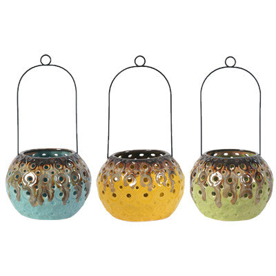 Antique Finish 3 Color Votive Lantern Candle Holder - Set of 3 | Candle Holders | Modishstore