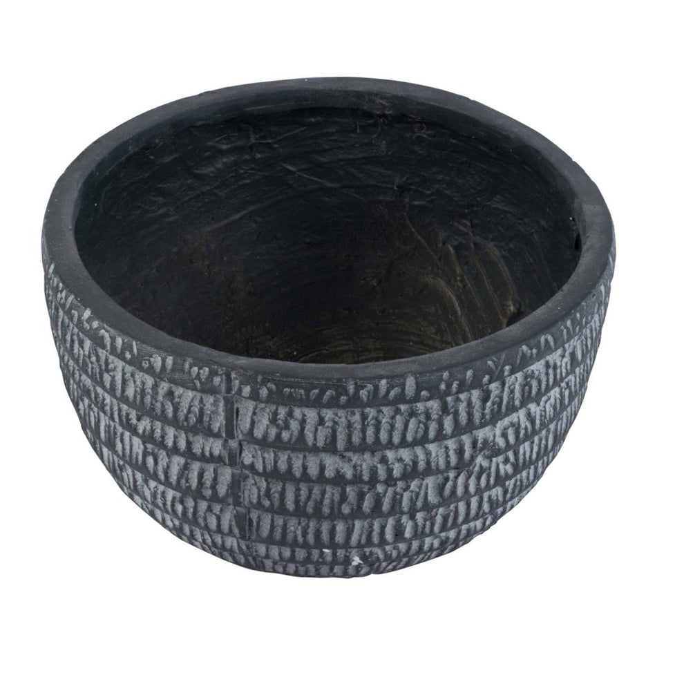 A&B Home Three Low Round Pots with White Net Finish | Outdoor Planters, Troughs & Cachepots | Modishstore - 2