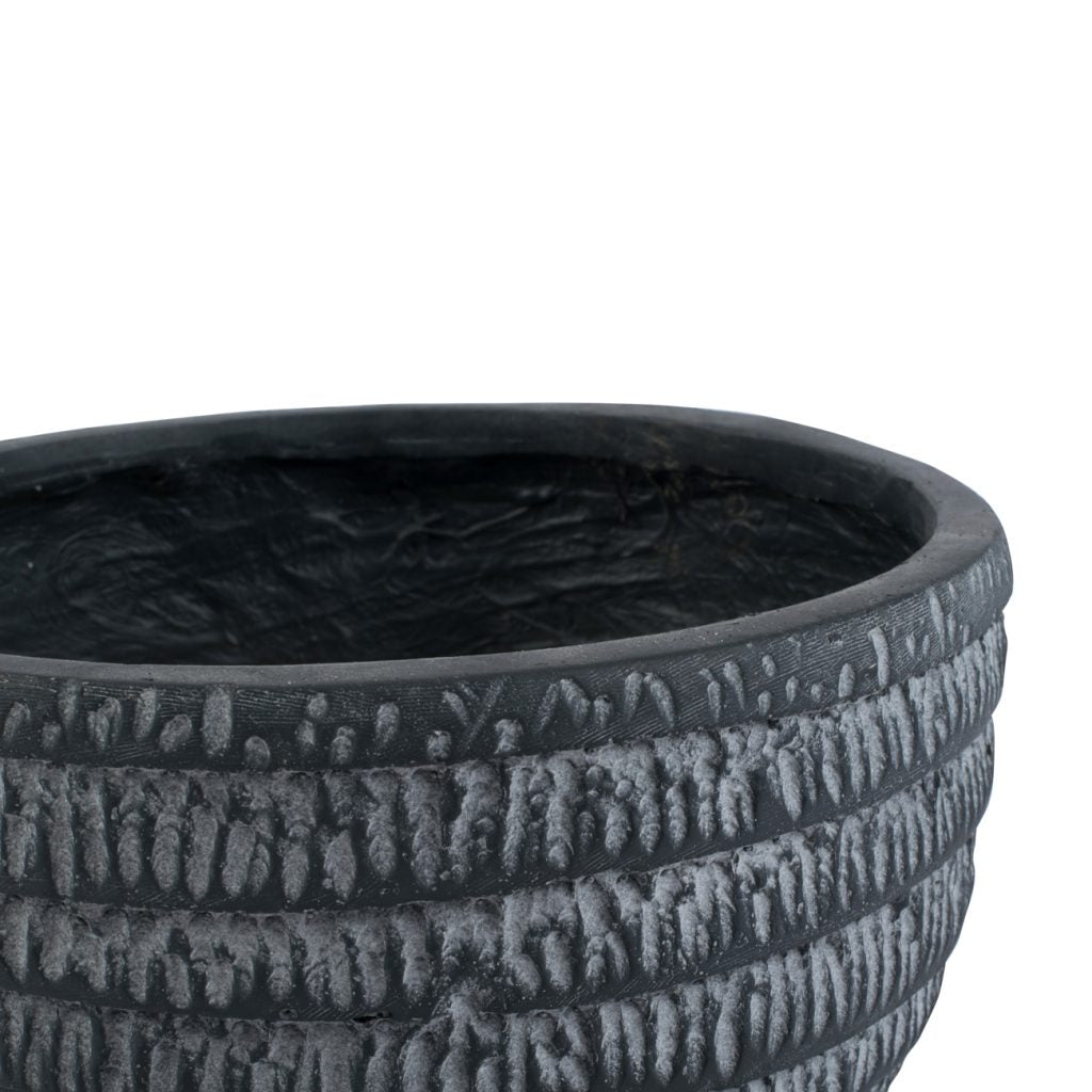 A&B Home Three Low Round Pots with White Net Finish | Outdoor Planters, Troughs & Cachepots | Modishstore - 3