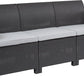 Dark Gray Faux Rattan Sofa with All-Weather Light Gray Cushions by Flash Furniture | Outdoor Sofas, Loveseats & Sectionals | Modishstore - 5