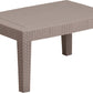 Light Gray Faux Rattan Coffee Table by Flash Furniture | Outdoor Tables | Modishstore
