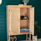 Large Two Door Wooden Cabinet With  Woven Cane Detail By Kalalou | Cabinets | Modishstore - 4