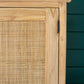 Large Two Door Wooden Cabinet With  Woven Cane Detail By Kalalou | Cabinets | Modishstore - 5