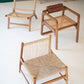 Bent Teak Arm Chair With Woven Seat And Leather Pad Back By Kalalou | Armchairs | Modishstore - 3