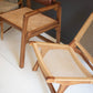 Bent Teak Arm Chair With Woven Seat And Leather Pad Back By Kalalou | Armchairs | Modishstore - 2
