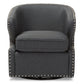 Baxton Studio Finley Mid-century Modern Beige Fabric Upholstered Swivel Armchair | Armchairs | Modishstore - 6