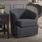 Baxton Studio Finley Mid-century Modern Beige Fabric Upholstered Swivel Armchair | Armchairs | Modishstore - 5