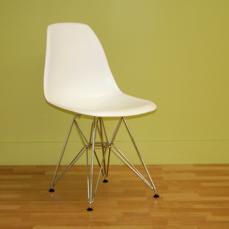 Baxton Studio Azzo White Plastic Mid-Century Modern Side Chair  (Set of 2) | Dining Chairs | Modishstore