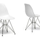 Baxton Studio Azzo White Plastic Mid-Century Modern Side Chair  (Set of 2) | Modishstore | Dining Chairs