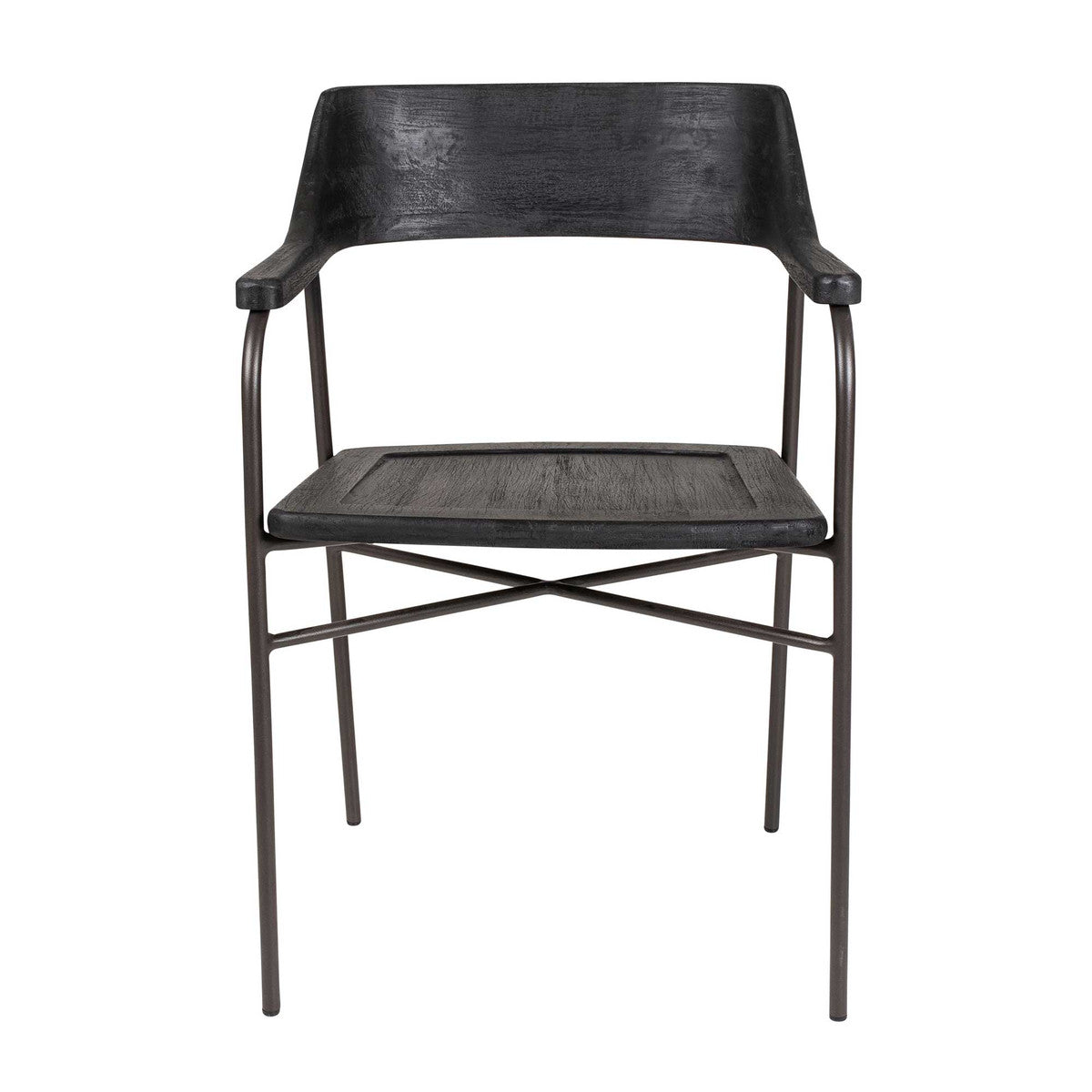 Zephyr Iron-Mango Dining Arm Chair, Bronze Set of 2 by Jeffan | Dining Chairs | Modishstore - 3