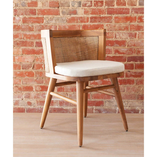 Loe Teak Dining Chair, Cane/Teak Set of 2 by Jeffan | Dining Chairs | Modishstore
