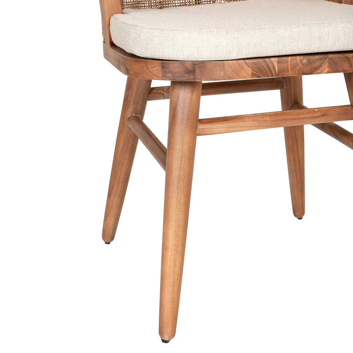 Loe Teak Dining Chair, Cane/Teak Set of 2 by Jeffan | Dining Chairs | Modishstore - 6
