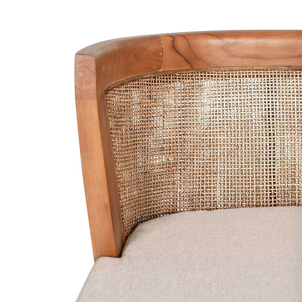 Loe Teak Dining Chair, Cane/Teak Set of 2 by Jeffan | Dining Chairs | Modishstore - 3