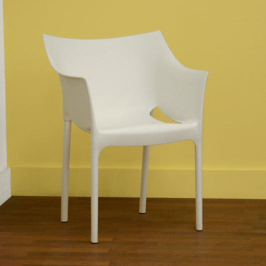 Baxton Studio White Molded Plastic Arm Chair (Set of 2) | Modishstore | Armchairs