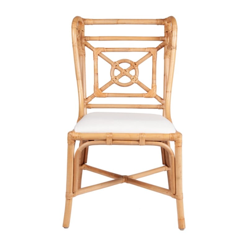 Evie Wingback Rattan Side Chair, Natural Set of 2 by Jeffan | Side Chairs | Modishstore