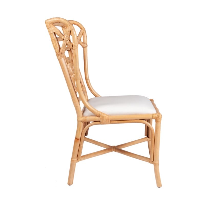 Evie Wingback Rattan Side Chair, Natural Set of 2 by Jeffan | Side Chairs | Modishstore - 2