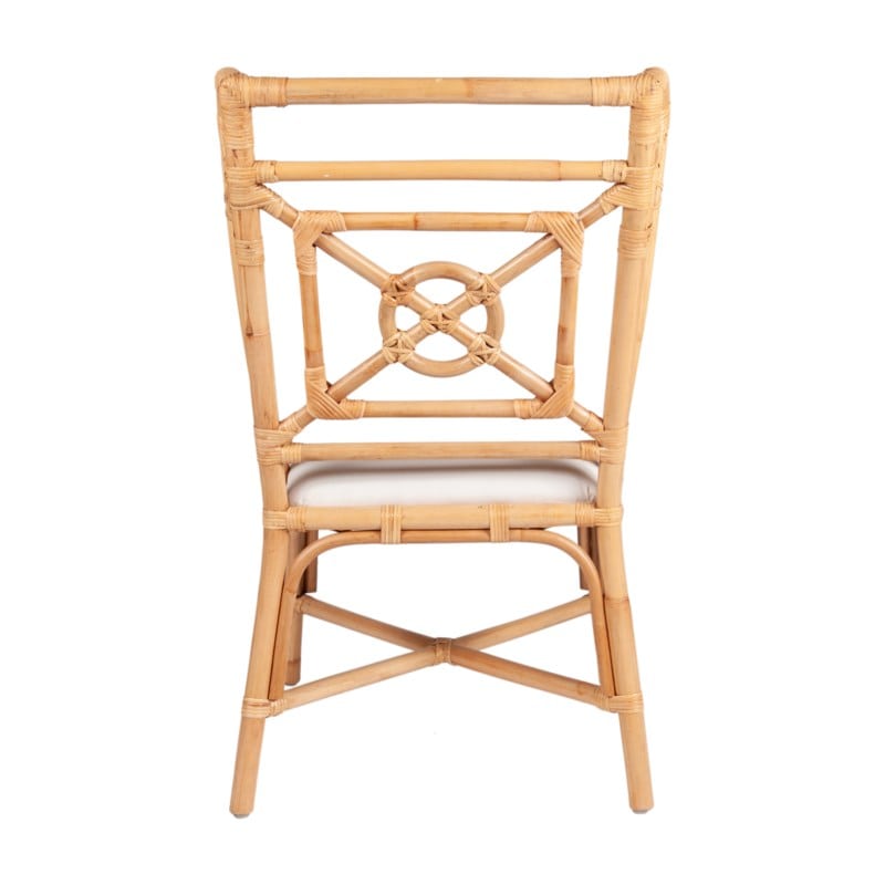 Evie Wingback Rattan Side Chair, Natural Set of 2 by Jeffan | Side Chairs | Modishstore - 3