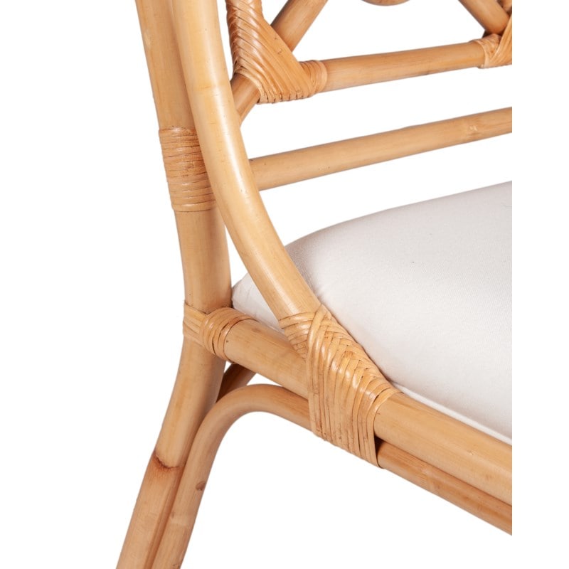 Evie Wingback Rattan Side Chair, Natural Set of 2 by Jeffan | Side Chairs | Modishstore - 5