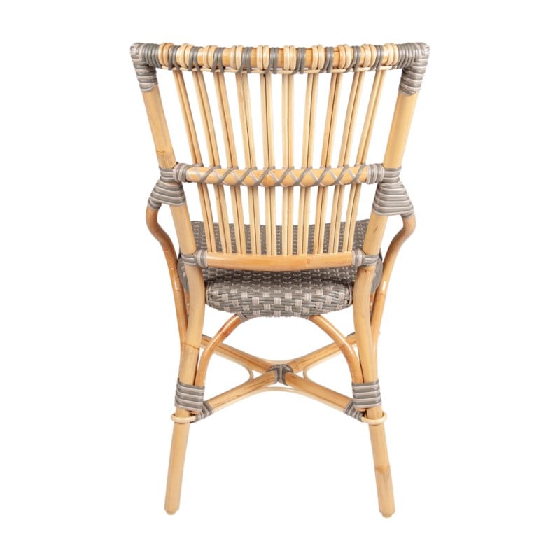 Brea Bistro Rattan Side Chair, Natural and Grey Set of 2 by Jeffan | Side Chairs | Modishstore - 4