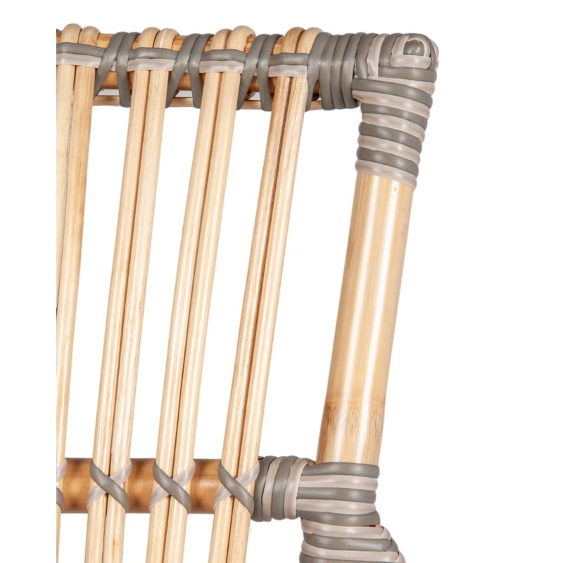 Brea Bistro Rattan Side Chair, Natural and Grey Set of 2 by Jeffan | Side Chairs | Modishstore - 5