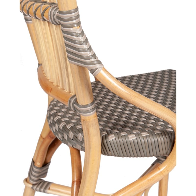 Brea Bistro Rattan Side Chair, Natural and Grey Set of 2 by Jeffan | Side Chairs | Modishstore - 9