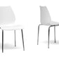 Baxton Studio Overlea White Plastic Modern Dining Chair  (Set of 2) | Modishstore | Dining Chairs
