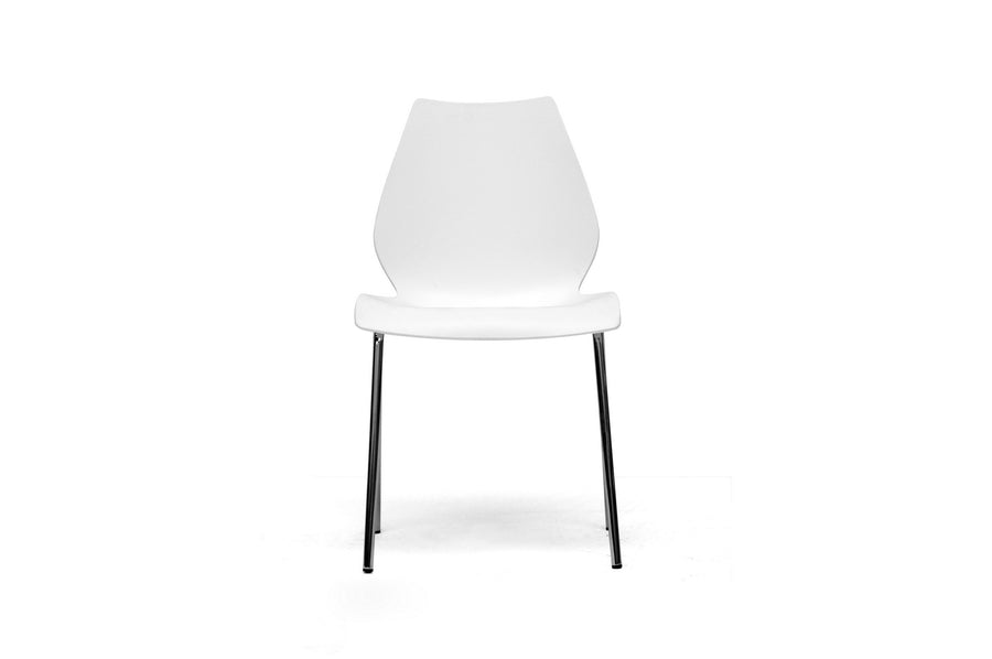 Baxton Studio Overlea White Plastic Modern Dining Chair  (Set of 2) | Modishstore | Dining Chairs - 3