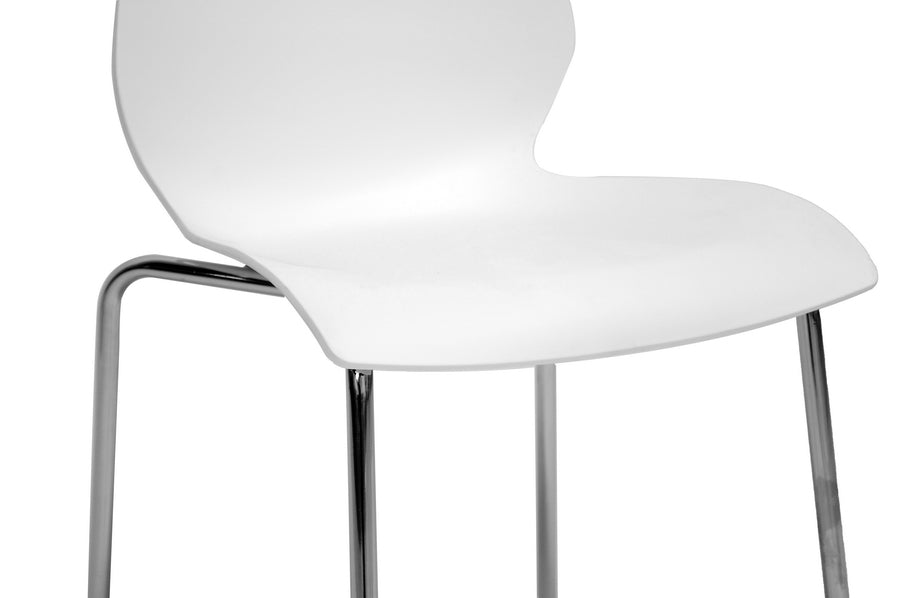 Baxton Studio Overlea White Plastic Modern Dining Chair  (Set of 2) | Modishstore | Dining Chairs - 2