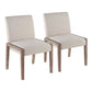 Carmen Contemporary Chair in White Washed Wood and Beige Fabric By LumiSource - Set of 2 | Side Chairs | Modishstore