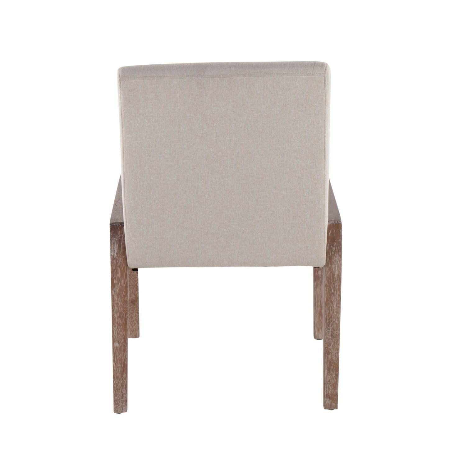 Carmen Contemporary Chair in White Washed Wood and Beige Fabric By LumiSource - Set of 2 | Side Chairs | Modishstore - 7