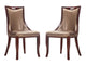 Manhattan Comfort Emperor Bronze and Walnut Faux Leather Dining Chair (Set of Two) | Dining Chairs | Modishstore