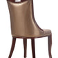 Manhattan Comfort Emperor Bronze and Walnut Faux Leather Dining Chair (Set of Two) | Dining Chairs | Modishstore - 2