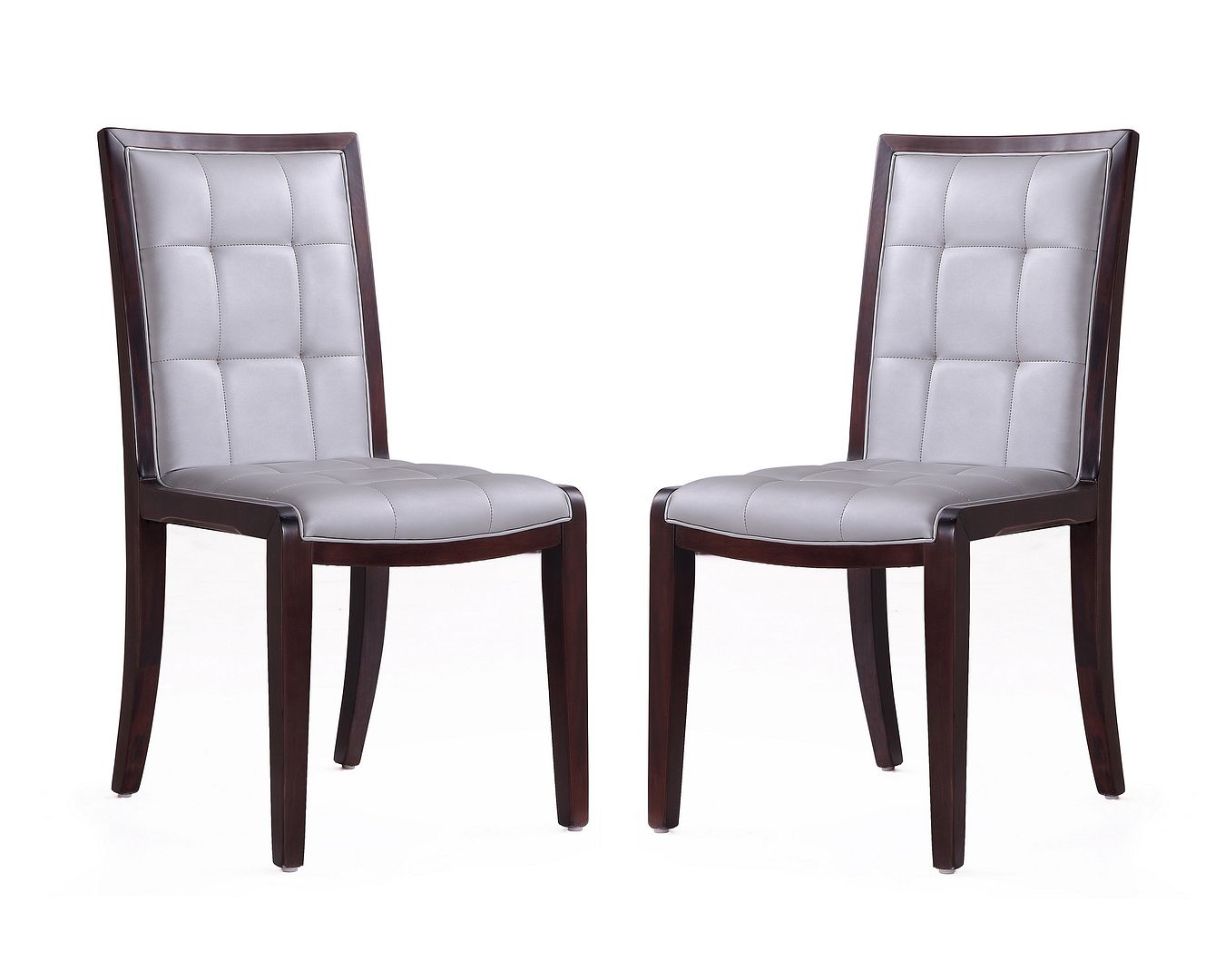 Manhattan Comfort Executor Cream and Walnut Faux Leather Dining Chairs (Set of Two) | Dining Chairs | Modishstore - 8