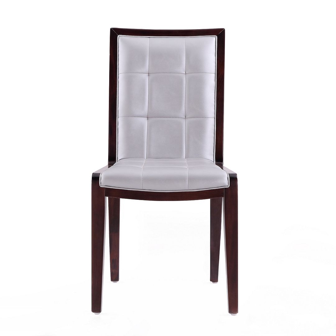 Manhattan Comfort Executor Cream and Walnut Faux Leather Dining Chairs (Set of Two) | Dining Chairs | Modishstore - 13