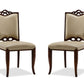 Manhattan Comfort Regent Cream and Walnut Faux Leather Dining Chair (Set of Two) | Dining Chairs | Modishstore