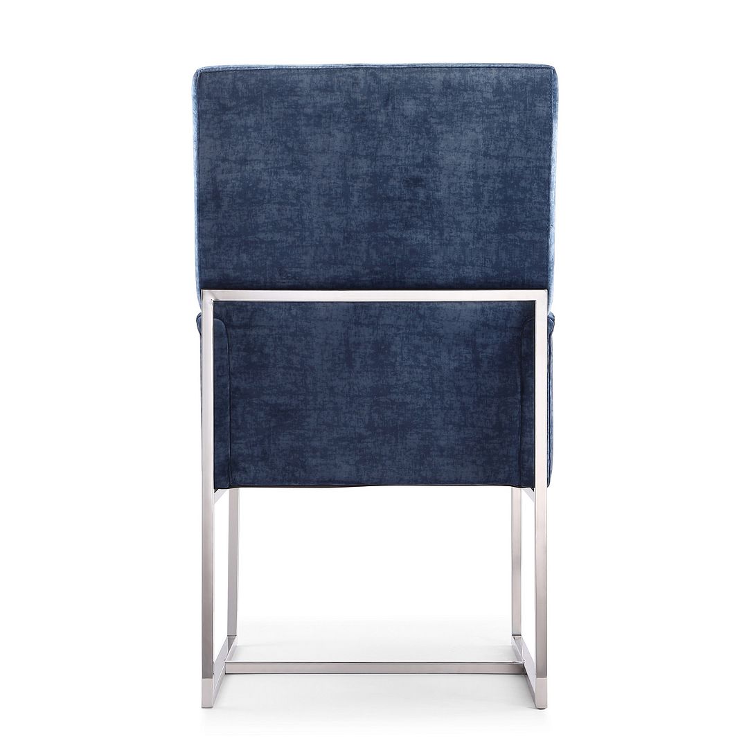 Manhattan Comfort Element Blue Velvet Dining Armchair | Dining Chairs | Modishstore - 3