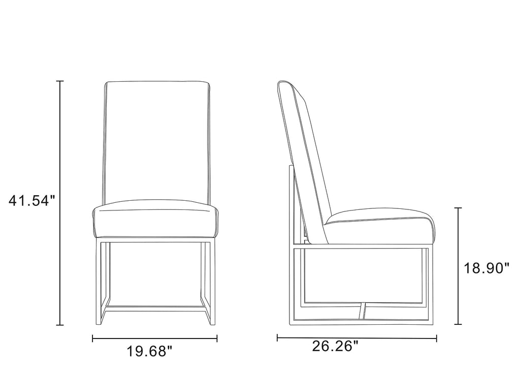 Manhattan Comfort Element Blue Velvet Dining Chair | Dining Chairs | Modishstore - 6