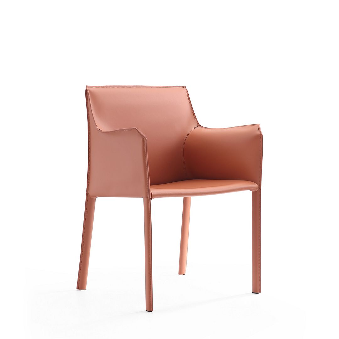 Manhattan Comfort Paris Coral Saddle Leather Armchair | Armchairs | Modishstore-3
