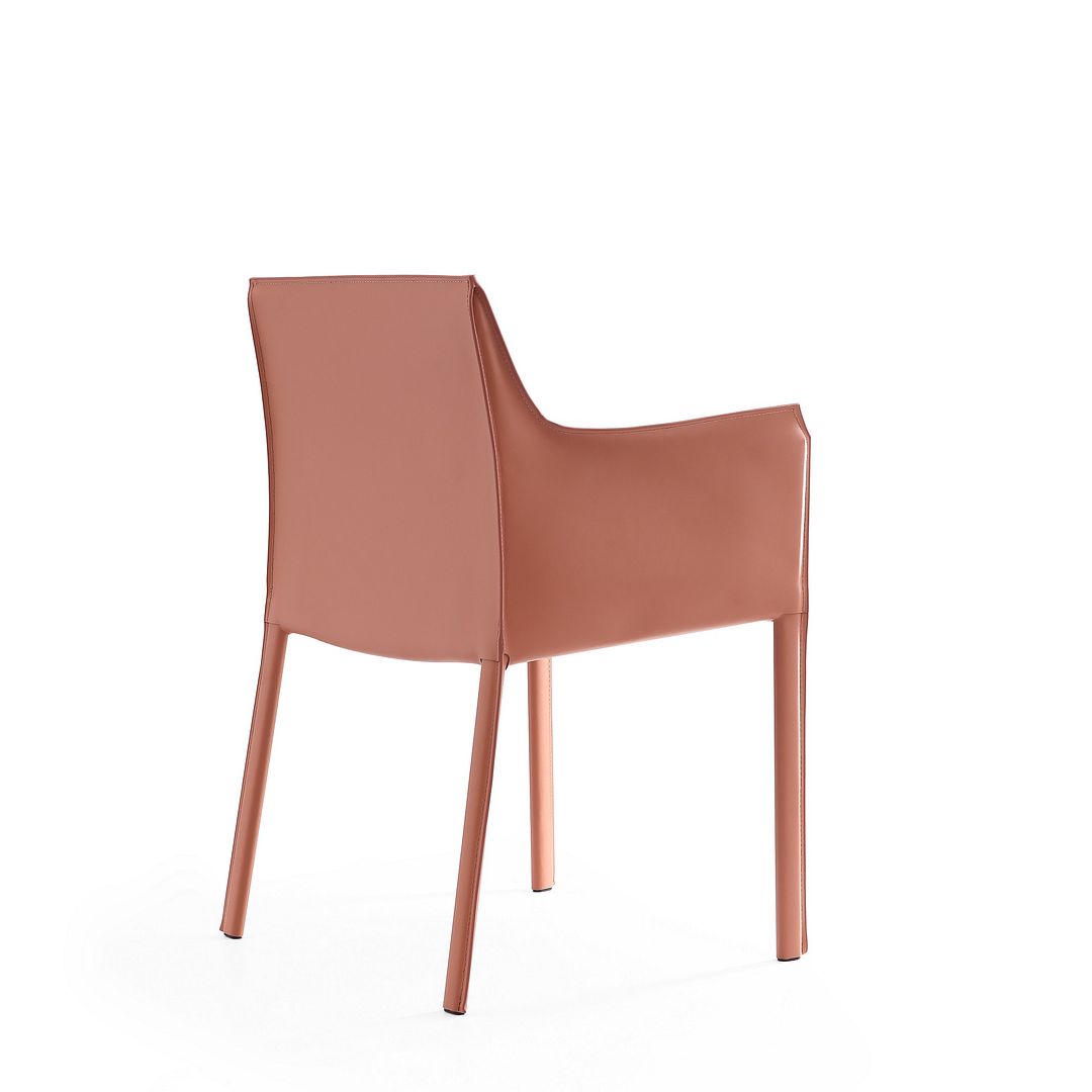 Manhattan Comfort Paris Coral Saddle Leather Armchair | Armchairs | Modishstore-9