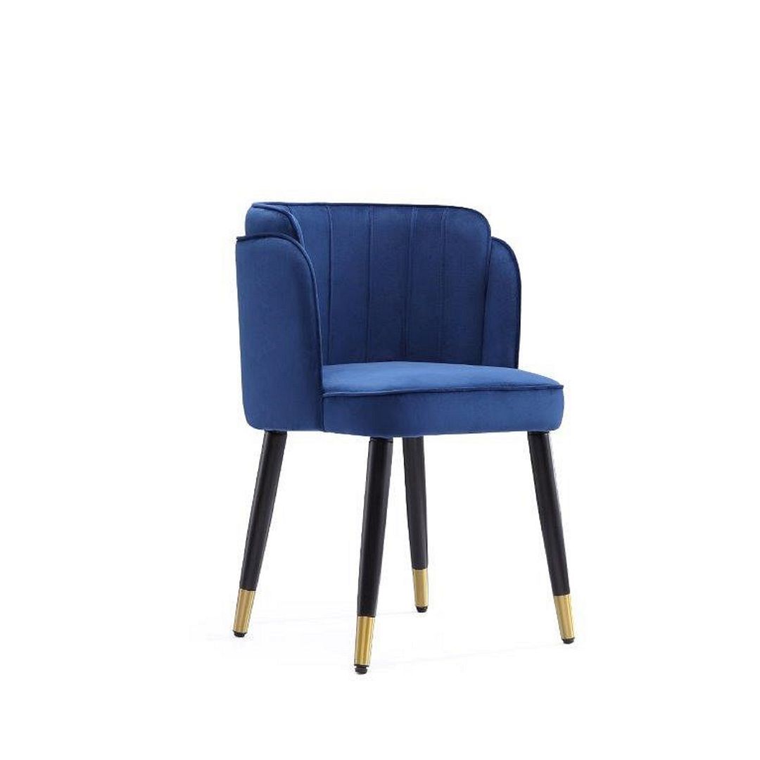 Manhattan Comfort Zephyr Velvet  Dining Chair in Royal Blue | Dining Chairs | Modishstore